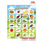 Tox Parça Bütün Eşleştirme Oyunu (Meyveler) Keçe Cırtlı Duvar Panoları , Eğitici Oyuncak