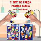 2 Set - 20 Parça Tox Taşıtlar ve Aile Bireyleri Parmak Kukla T5-1 T181