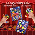 2 Set - 20 Parça Tox Masal Kahramanları ve Uçan Hayvanlar Parmak Kukla T225 T222