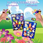 2 Set - 20 Parça Tox Evcil Hayvanlar ve Uçan Hayvanlar Parmak Kukla T77-2 T222