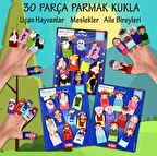 3 Set - 30 Parça Tox Meslekler, Aile Bireyleri ve Uçan Hayvanlar Parmak Kukla T75-2 T76-2 T222