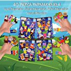 4 Set - 40 Parça Tox Sevimli Böcekler, Uçan, Safari ve Orman Hayvanlar Parmak Kukla T218 T219 T222 T223
