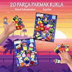 2 Set - 20 Parça Tox Masal Kahramanları ve Taşıtlar Parmak Kukla T181 T225