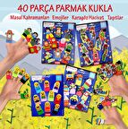 4 Set - 40 Parça Tox Masal Kahramanları , Emojiler, Karagöz  Hacivat ve Taşıtlar Parmak Kukla T106 T181 T224 T225