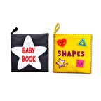 2 Kitap Tox İngilizce Siyah-Beyaz Bebek ve Şekiller Kumaş Sessiz Kitap E136 E131 - Bez Kitap , Eğitici Oyuncak , Yumuşak ve Hışırtılı