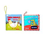 2 Kitap Tox İngilizce Çiftlik Hayvanları Ve İş Makineleri Kumaş Kumaş Sessiz Kitap E119 E118 - Bez Kitap , Eğitici Oyuncak , Yumuşak Ve Hışırtılı