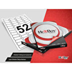 Herboy HB-1052 Beyaz Lazer Etiket A4, 46,4mm x 21,2mm