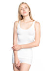 Beyaz Dikişsiz Kalın Askılı Toparlayıcı Korse Atlet 5010