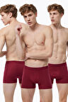 Erkek Beyaz 3 lü Pamuk Elastan Boxer 3M075