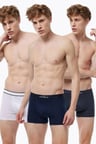 Erkek Beyaz 3 lü Pamuk Elastan Boxer 3M075