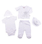 Ciccim Baby Zıbın Takımı Kral Kraliçe Puanlı Gri