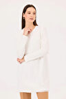 Kadın Yuvarlak Yaka Astarlı Tunik - Ekru | S