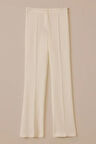Kadın Yüksek Bel Krep Kumaş İspanyol Paça Pantolon - Ekru  | 42