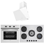 Lanova Mano 2106TW01 - G17402-106 - 3220W6 5'li Beyaz Cam Ankastre Set