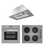 Lanova İtalyan 4406G01 - G16400-217 - 1018X52 Gri Cam Ankastre Set