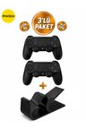 PS4 Uyumlu Kablosuz Oyun Kolu & Stand V3 (3'lü Paket) – Kesintisiz Oyun Keyfi!