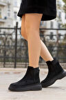 Kadın Süet Lastikli Detaylı Şık Kadın Bootie
