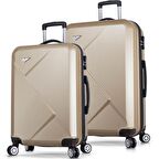 My Valice Diamond Abs 2'li Valiz Seti (Orta ve Büyük) Gold