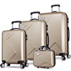 My Valice Diamond Abs 4'lü Travel Valiz Seti Gold