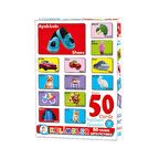 Resimlerle Eğitici 50 Kelime Kartları 50 Parça İngilizce Destekli