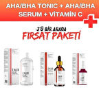 3'ü Bir Arada Fırsat Paketi - Zalix Aha/Bha Peeling Tonic ve Aha/Bha Care Serum ve Vitamin C Serum