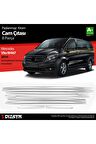 Mercedes Vito W447 Krom Cam Alt Çıtaları 8 Prç (Tek Sürgülü Kapı-l3 Uzun Şasi) 2014 Üzeri