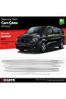 Mercedes Vito W447 Krom Cam Alt Çıtaları 8 Prç. (tek Sürgülü Kapı-l1 Kısa Şasi) 2014 Üzeri Uyumlu