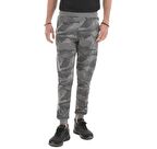 Gri Melanj Kamuflaj Desenli Dar Kalıp  Jogger Erkek Eşofman Alt - 84754 | S
