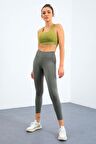 Çağla Yüksek Bel Termal Slim Fit Dar Paça Kadın Tayt - 94577 | S
