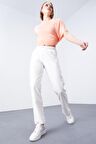 Ekru Yüksek Bel Cepli Rahat Form Klasik Paça Kadın Eşofman Alt - 94584 | L