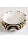 Porland 6'lı Porselen Çay Tabağı Gold Yaldızlı 11 Cm -  04POR002031