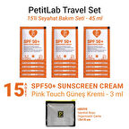 PetitLab Travel Set 15'li Şase Güneş Kremi *Organizatör Çanta Hediyeli 