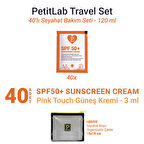PetitLab Travel Set 40'lı Şase SPF50+ Güneş Kremi *Organizatör Çanta Hediyeli 