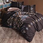 Clasy Saten Çift Kişilik Nevresim Takımı İsola Kahve