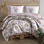 Clasy Ranforce %100 Pamuk Çift Kişilik Dört Mevsim Set Zemi Pudra