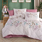 Clasy Ranforce %100 Pamuk Çift Kişilik Yorgan Seti Bahari V1 Pembe