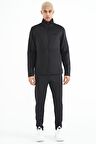 Siyah Fermuarlı Dik Yaka Gizli Cepli Erkek Eşofman Takım - 85199 | S