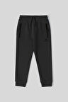 Antrasit Melanj Erkek Çocuk Jogger Fermuarlı Cep Standart Kalıp Manşetli Eşofman Alt - 64042