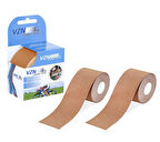 VZN | Spor Terapi – Kinezyo Bandı | 5m x 5cm | Suya Dayanıklı, Esnek Kas Desteği | Ten Rengi (2 Kutu Gönderilir)