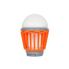 Bix Şarjlı Sivrisinek Kovucu Kamp Lambası UV LED Böcek Tuzağı 3 Kademeli Fener IPX6 Su Geçirmez Böcek Kovucu Turuncu