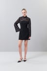 Dantelli Mini Elbise Siyah