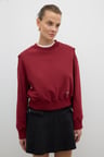 Nakış Detaylı Kapüşonlu Sweatshirt Bordo
