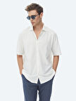 Beyaz Oversize Fit Casual %100 Pamuk Gömlek