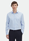 Açık Mavi Regular Fit Ütü İstemeyen Dokuma Klasik %100 Pamuk Gömlek