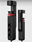 ROSE TEKNOLOJİ TERMAL AKIM KORUMALI MASA KENARI AYARLANABİLİR 3 PRİZ+2 USB+1 TYPE-C GİRİŞLİ 1.8M UZATMA KABLOLU HIZLI ŞARJ ESTEKLİ ÜÇLÜ PRİZ
