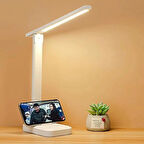 Nekuba Şarjlı Masa Lambası 3 Renk Dokunmatik Telefon Standlı Kademeli Çalışma Okuma Işığı Gece Lambası 9W 3 Aydınlatma Modlu Taşınabilir Küçük Masa Lambası, Çocuklar için Çalışma, Yurt