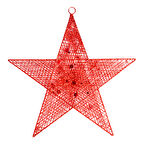 Yılbaşı Yıldız Dekor Süs Kırmızı Simli 50 cm