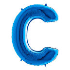 C Harf Grabo Mavi Folyo Balon 102 cm