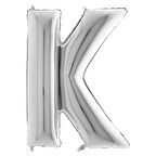 K Harf Grabo Gümüş Folyo Balon 102 cm