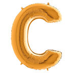 C Harf Grabo Altın Folyo Balon 102 cm